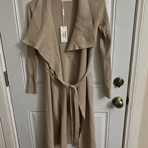 Elegant Beige Long Cardigan Dress